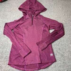 Avalanche‎ Outdoor Kids Girls M 10 12 Pink Herringbone Quarter Zip Hoodie Active